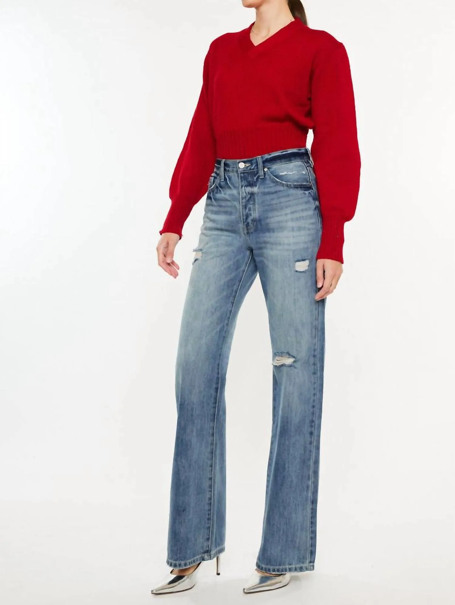 Ultra High Rise 90's Flare Jean In Medium Wash