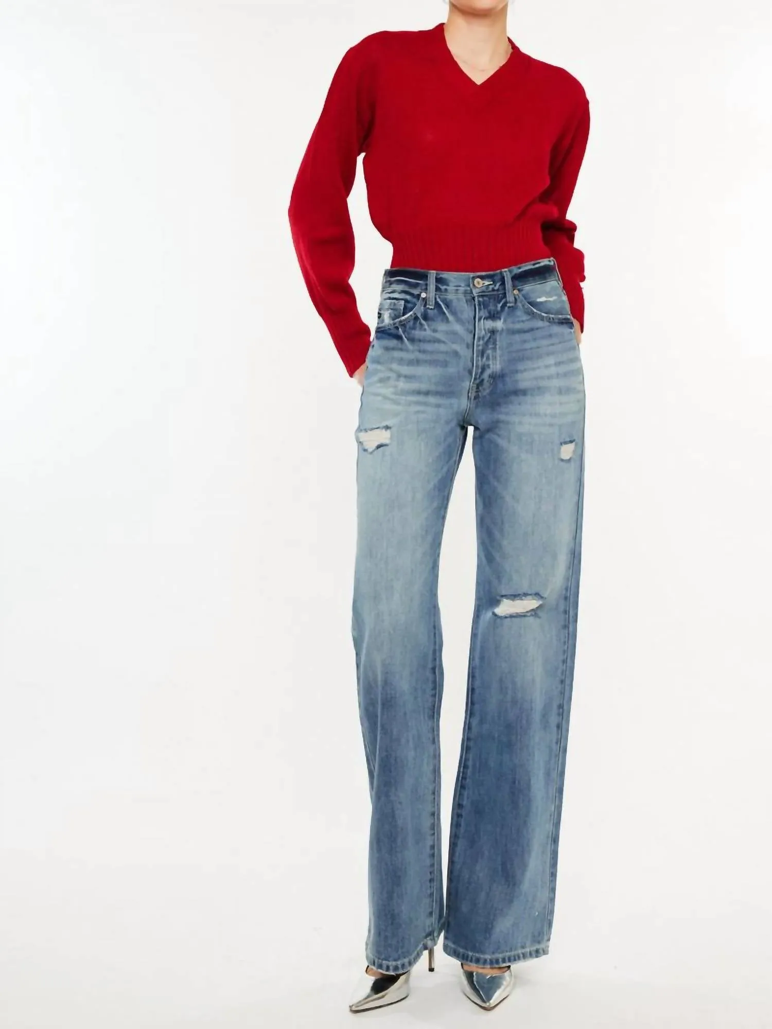 Ultra High Rise 90's Flare Jean In Medium Wash