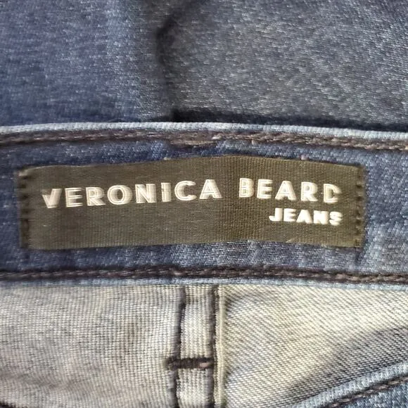 VERONICA BEARD Women's Carolyn 10&quot; Baby Boot Jeans Size 24 Midnight Tux Stripe