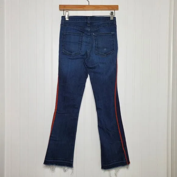 VERONICA BEARD Women's Carolyn 10&quot; Baby Boot Jeans Size 24 Midnight Tux Stripe
