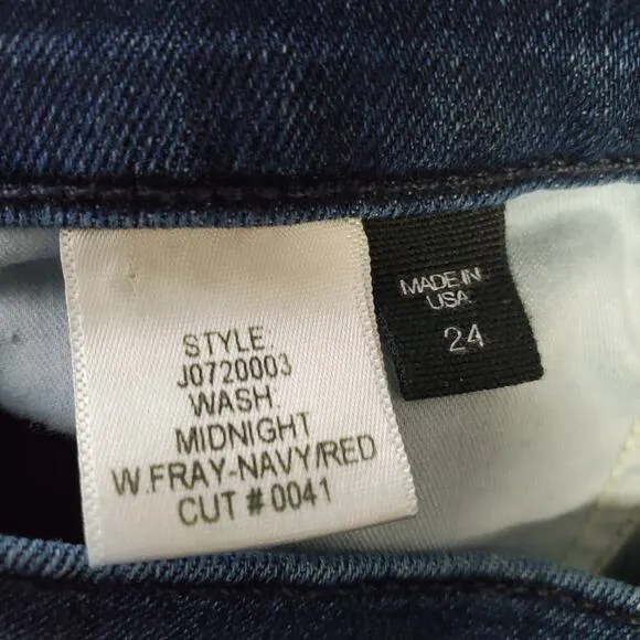 VERONICA BEARD Women's Carolyn 10&quot; Baby Boot Jeans Size 24 Midnight Tux Stripe