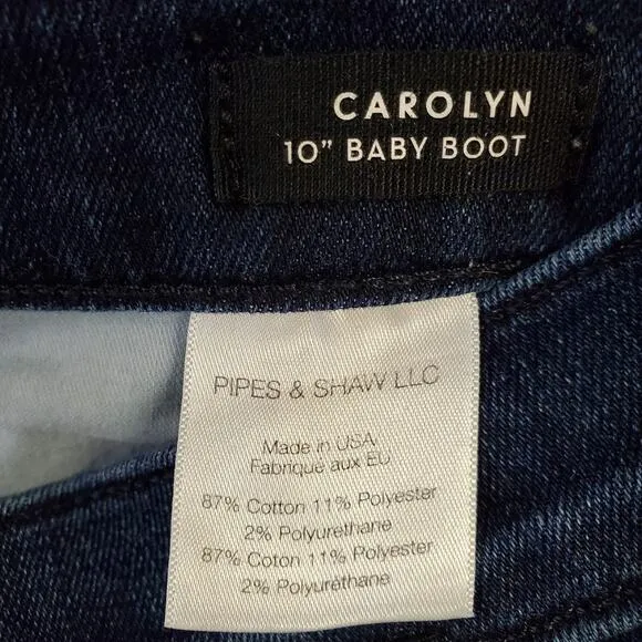 VERONICA BEARD Women's Carolyn 10&quot; Baby Boot Jeans Size 24 Midnight Tux Stripe