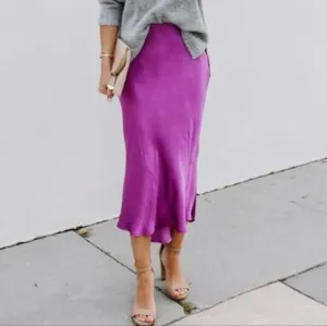 Vici Ecstatic High Low Silk Maxi Skirt - Orchid - Medium