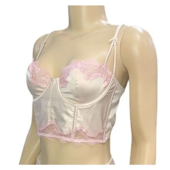 Victoria's Secret Dream Angels Luxe Satin Bustier and Panty Set