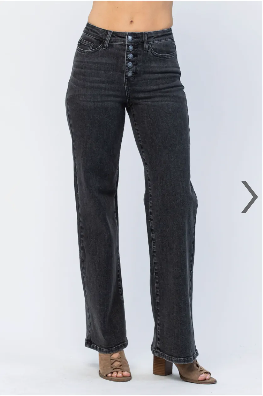 Wide Leg Black Judy Blue Jeans