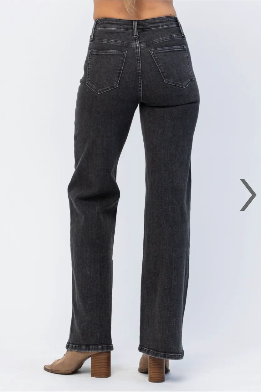 Wide Leg Black Judy Blue Jeans