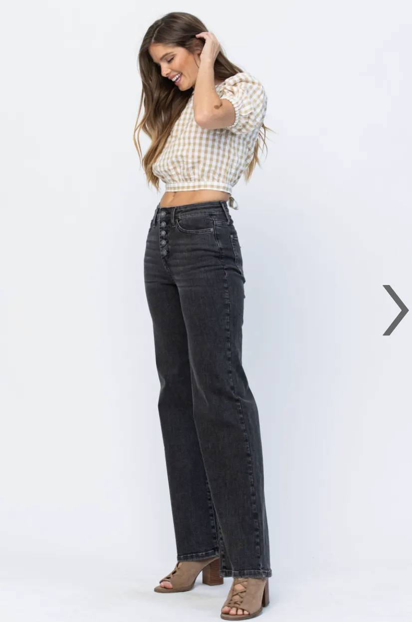 Wide Leg Black Judy Blue Jeans