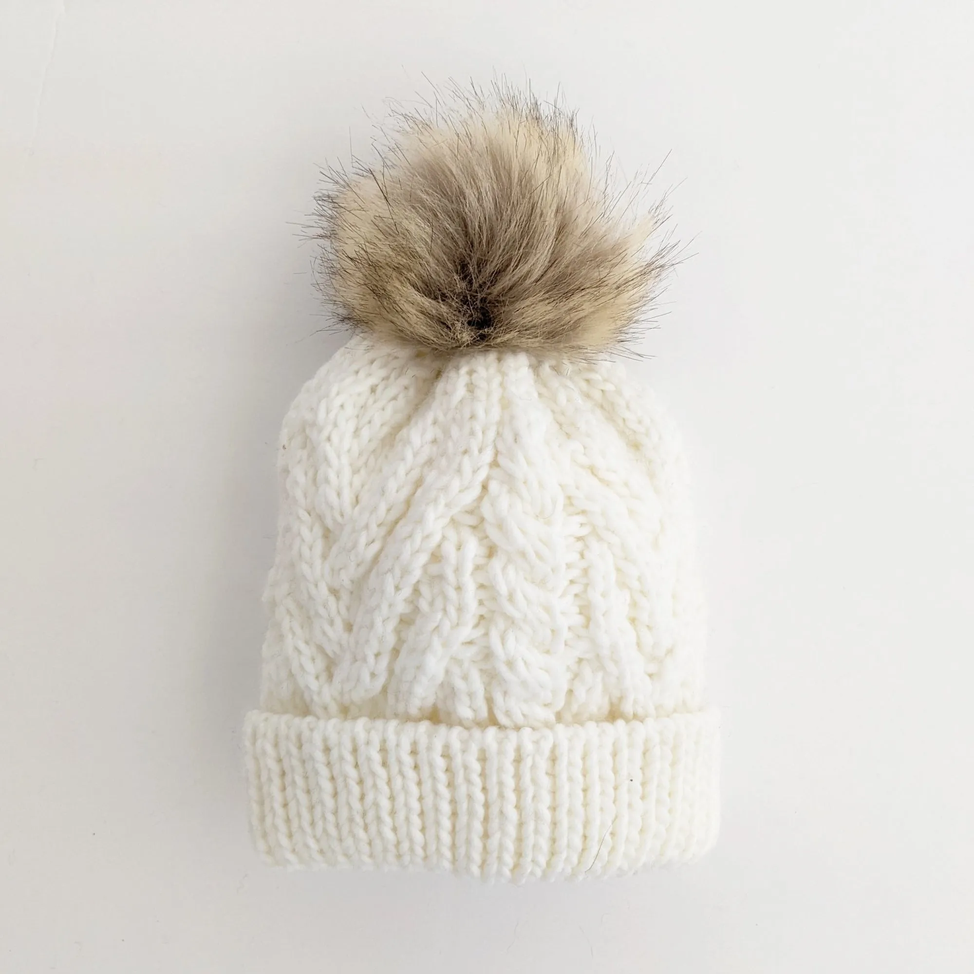 Winter White Pop Pom Beanie
