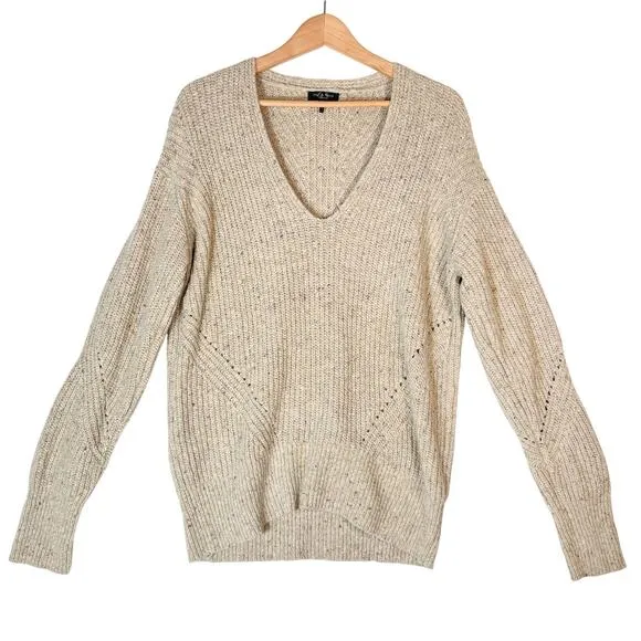 Women's Rag &amp; Bone Eco Donegal V-Neck Sweater, Slouchy Relaxed Grandpacore | M