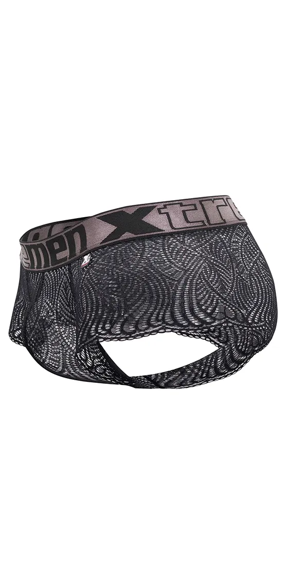 Xtremen 91123 Chic Lace Briefs  Black