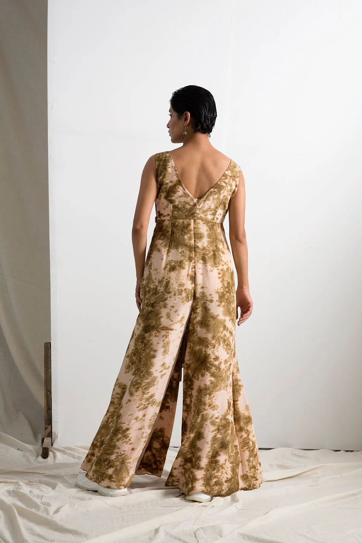 Zaila - Tie & Dye Draped Jumpsuit Saree